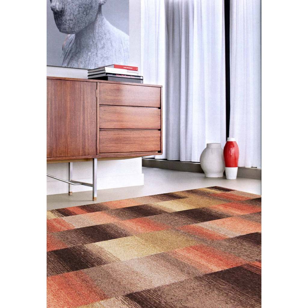 【范登伯格】 巴菲特現代時尚地毯-橘褐 100x150cm