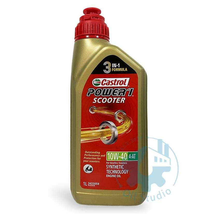 《油工坊》【整箱12罐】CASTROL POWER 1 SCOOTER 4T 10W40 合成 MB