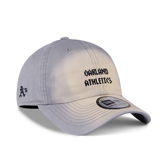 【NEW ERA】CC MLB 奧克蘭 運動家 經典排字 灰色 水洗 漸層 軟板 老帽【ANGEL NEW ERA】