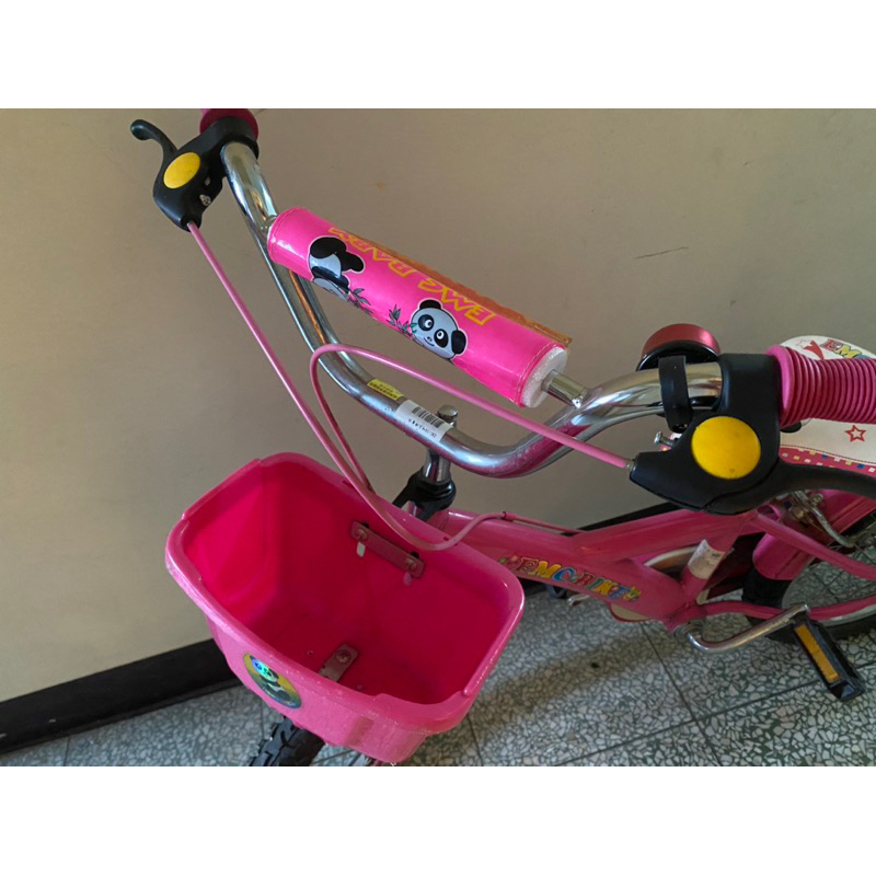 二手EMC腳踏車16吋粉色輔助輪童車-中和自取