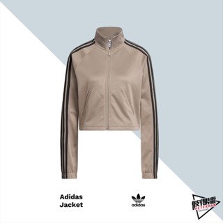 ADIDAS OG WARM UP JKT 奶茶棕 短版 立領外套 女 IJ5228【彼得潘】