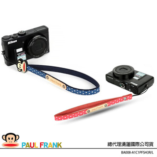 ★福利品★ PAUL FRANK 大嘴猴 SH03 紅/藍 點點 相機腕帶 (公司貨) 13PF-SH03 窄版手腕帶