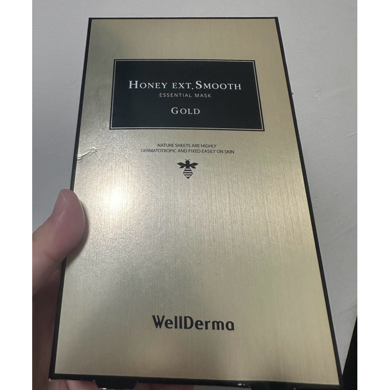 韓國 WellDerma 夢蝸 24K金箔蜂蜜精華面膜 (10入/盒)-微微盒損（刮痕、壓痕）