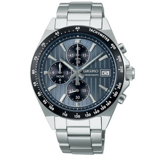 SEIKO 精工 CS 條紋面錶盤 賽車計時腕錶 41mm (SBTR041J／8T67-00Y0B) SK014
