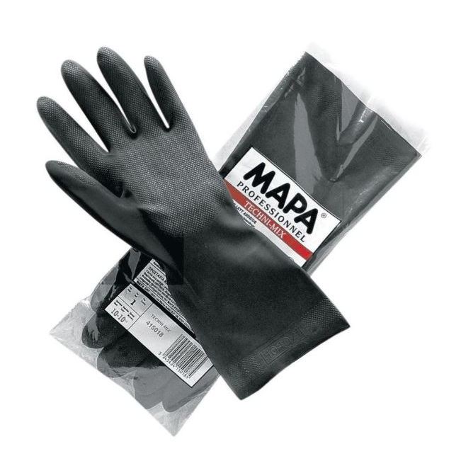MAPA Alto415 防酸鹼溶劑手套 長32cm 壓紋防滑處理 化學藥品作業 食品業 (售價為一雙)十雙一包裝