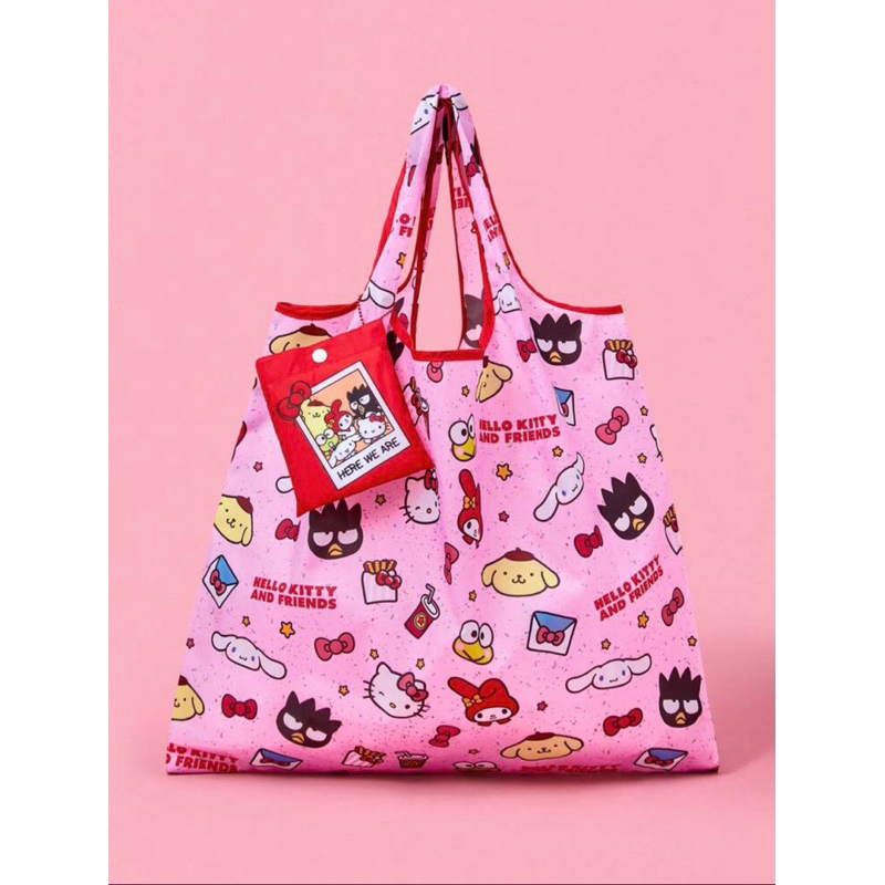 現貨HELLO KITTY 角色集合 粉色 可摺疊購物袋