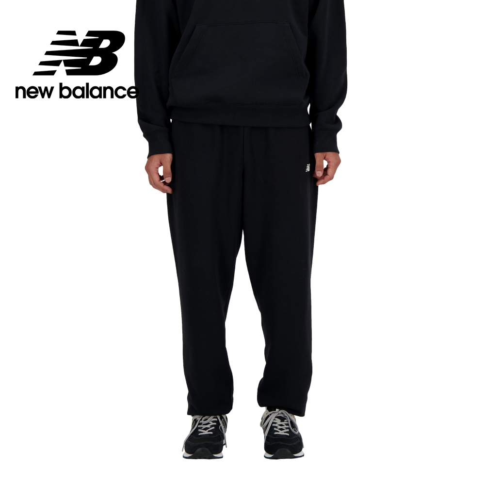 【New Balance】 NB 褲管縮口棉質長褲_男性_黑色_AMP41519BK