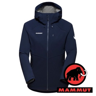 【MAMMUT 長毛象】Ultimate女防風軟殼連帽外套『海洋藍』1011-01960