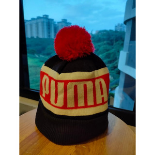 ［帽子］ puma 毛帽 puma針織帽 藍紅配色