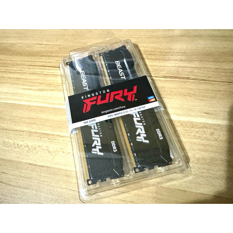 Kinston 金士頓 FURY DDR3 1866 16G (8G*2)雙通道 超頻1600  2400