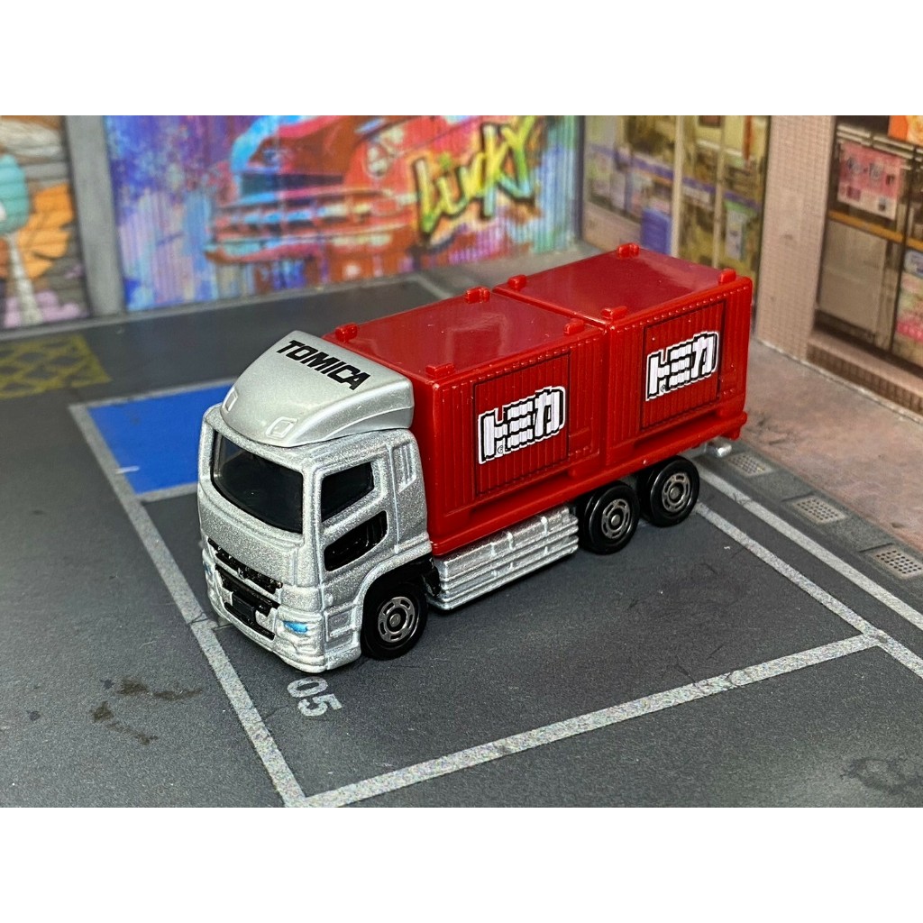 TOMICA-A16-無盒戰損-品牌貨櫃載運車 銀頭