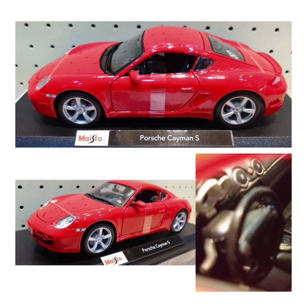 【Maisto1:18】超跑來了! Porsche Cayman S經典紅色現貨下殺!收藏模型車仿真外型內裝完美