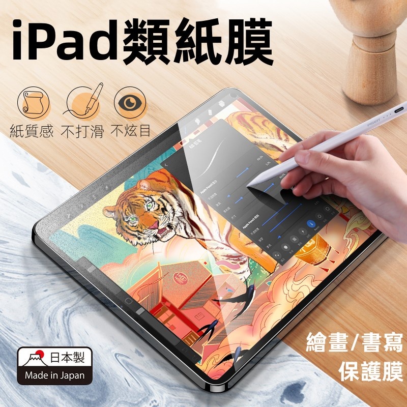 類紙膜 適用於 iPad 10 9 8 7 Air6 Air5 mini6 pro 12.9吋 防指紋 保護貼 進口原料