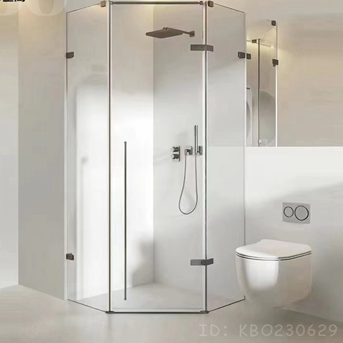【破損包賠】淋浴房家用浴室玻璃推拉定製隔斷衛生間乾濕分離鑽石型洗澡淋浴屏BO85