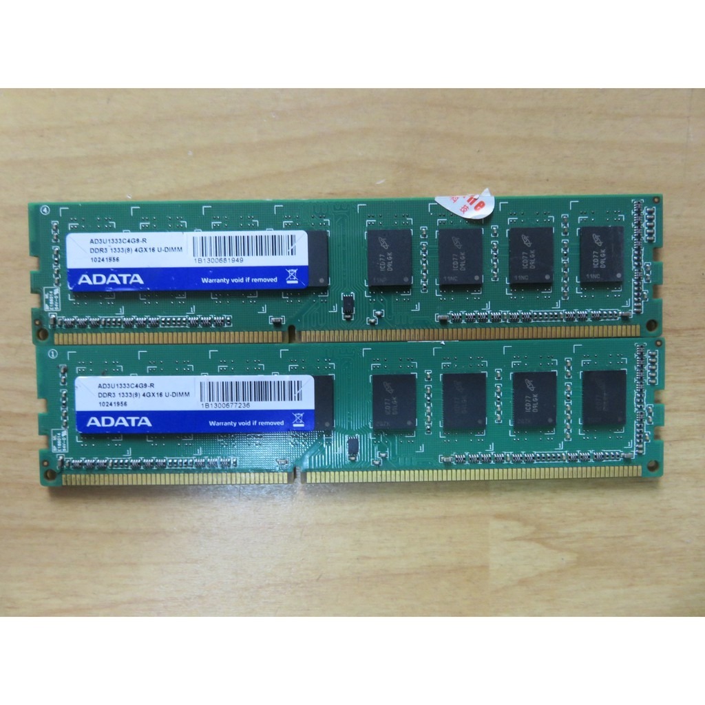 D.桌上型電腦記憶體-ADATA 威剛 DDR3 1333 2G*2 共4G AD3U1333C2G9 直購價80