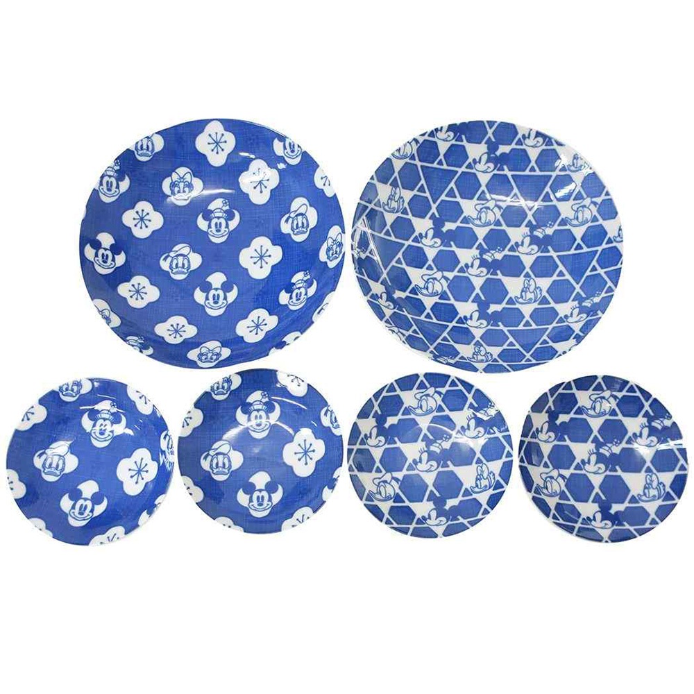 三鄉陶器 SANGO 日本製 迪士尼 米奇家族 陶瓷餐盤六件組 日式風格 (2大4小盤) NT29290