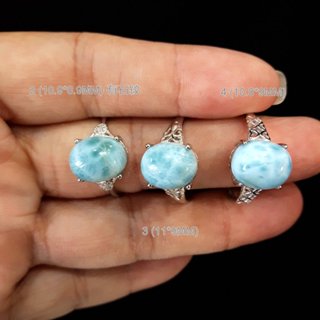 【 巧宓精品 rz 戒指 】🌸 海紋石 拉力馬 海紋石 -銅鍍銀 戒指 可調式戒圍 拉利瑪 巧設計