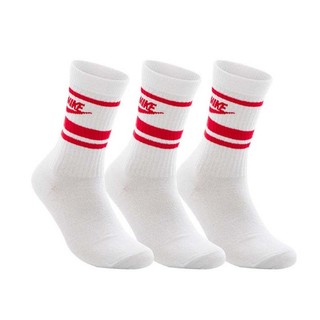 Nike Everyday Essential Crew Socks 三雙一組 長筒襪子 白紅男女 DX5089-102