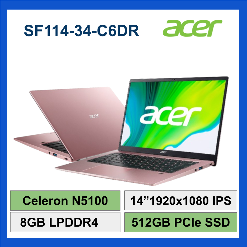 ACER 宏碁 SF114 34 C6DR N5100 8GB 512G SSD W11 14吋