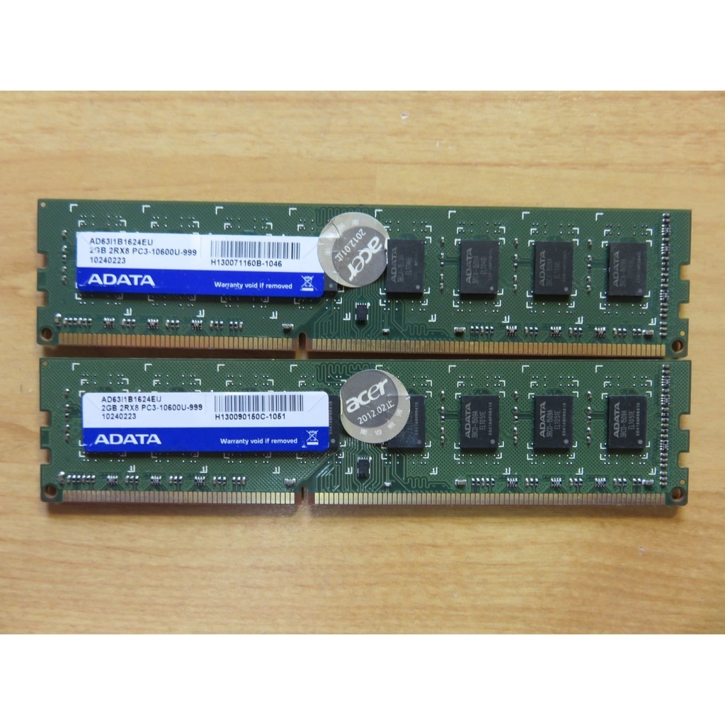 D.桌上型電腦記憶體- 創見 Transcend 2G*2共4G DDR3-1333雙通道 不分售直購價80