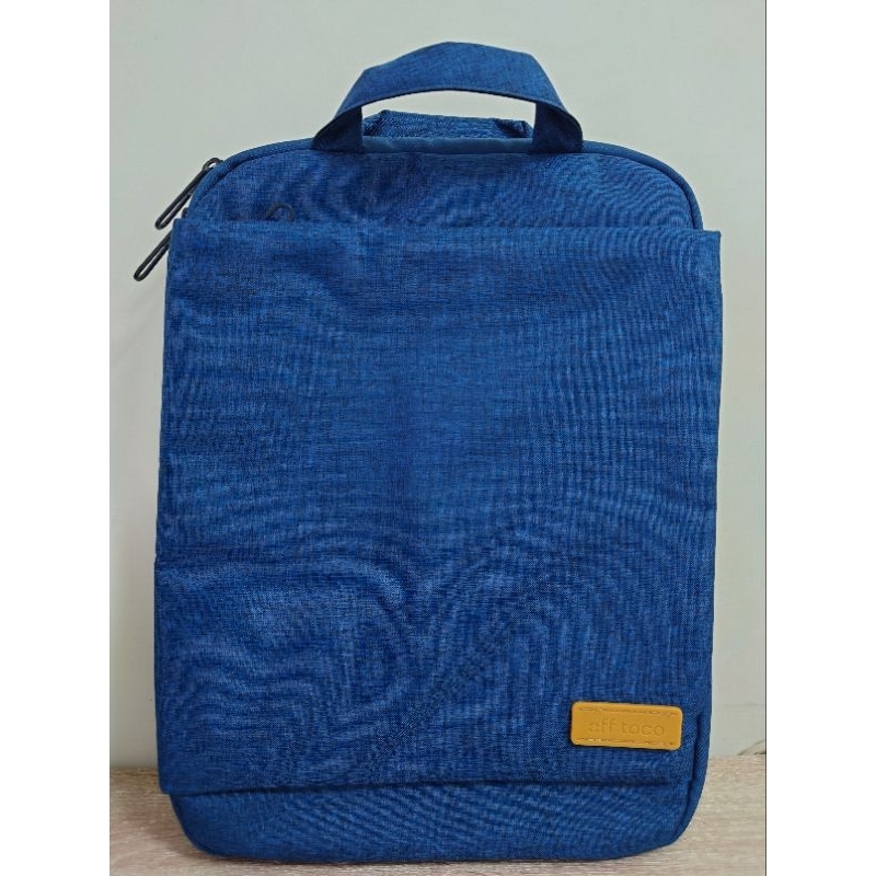 ELECOM 帆布薄型手提收納袋13.3吋-藍

