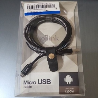 全新-INTOPIC皮革充電傳輸線Micro USB線長120cm