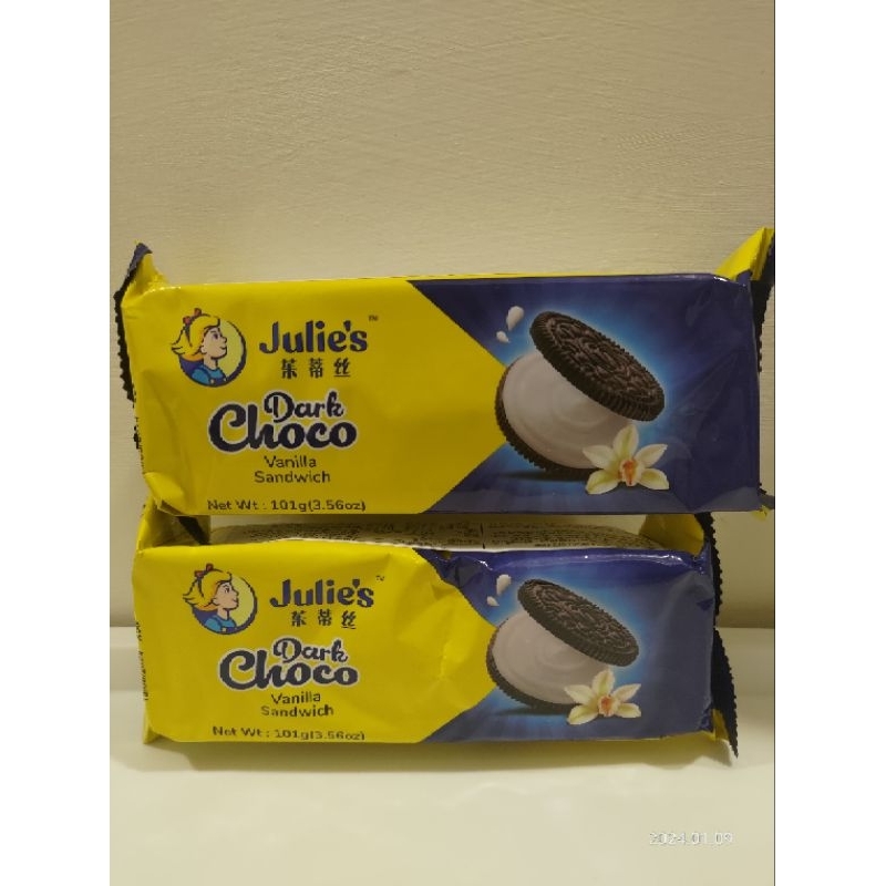 Julie's 茱蒂絲 香草味夾心 巧克力餅乾  香草 巧克力 夾心餅乾  101公克