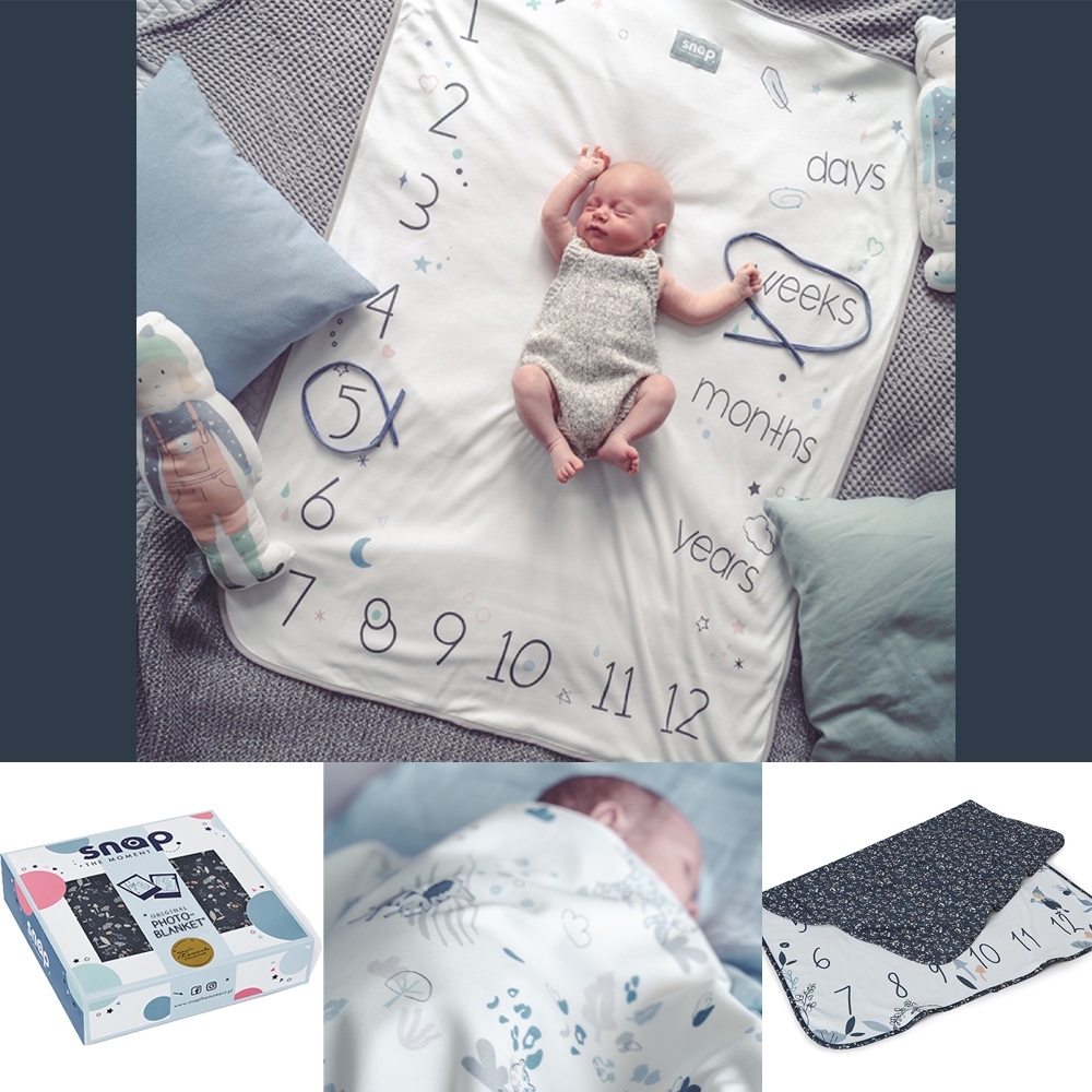 波蘭製造 嬰兒毯 寶寶 成長紀錄 拍照 寫真毯 被 月份 道具 雙面 四季毯 蓋毯 彌月禮【BabyGarden】