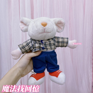 B11箱 小白鼠 老鼠 絨毛 娃娃 玩偶 早期 復古