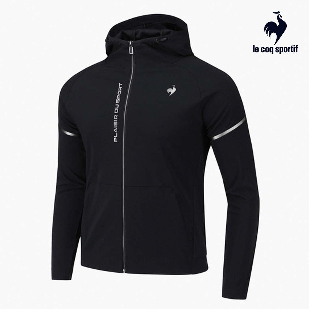 【LE COQ SPORTIF 法國公雞】運動TRAINING連帽外套-男女款-黑色-LKS63662