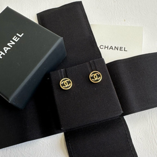 在台現貨✈️22800 香奈兒 Chanel 24c復古雙c圓形耳環 耳釘 耳針