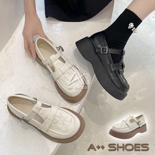 A++👞 皮鞋 英倫風小皮鞋 大頭厚底編織包頭涼鞋 鏤空樂福鞋 ~ 正常