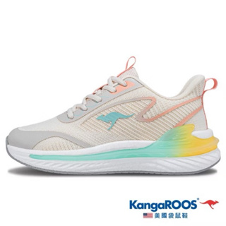 （元二商店）KangaROOS 美國袋鼠鞋女 RUN DASH 科技機能跑鞋 支撐穩定 輕量透氣 米黃綠-KW41191