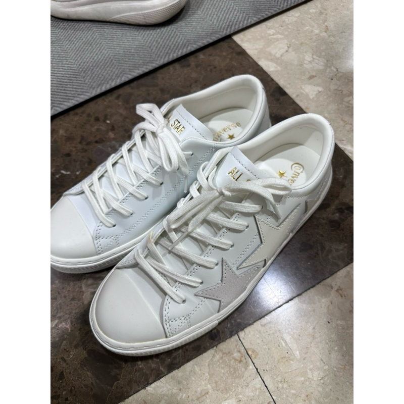 日本converse all star coupe triostarox白皮革低筒