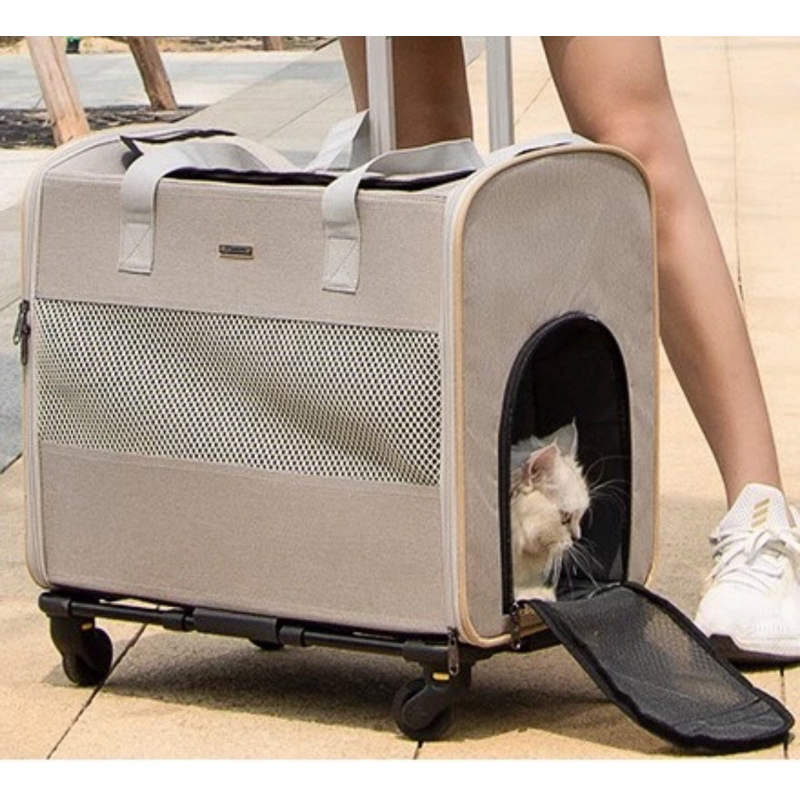 （全新轉售可議價）朵朵寵物運輸寵物拉桿箱推車 寵物推車 符合高鐵 捷運規範