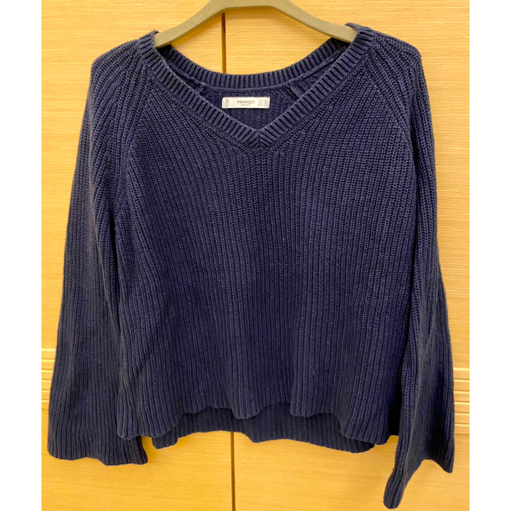 【直匯$100】（二手衣服）Mango 深藍色針織毛衣 S號