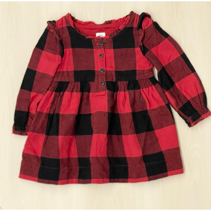 baby GAP 12-18m 紅色格紋洋裝