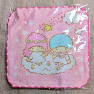 全新正版 kiki & lala 純棉小方巾 毛巾 手帕 三麗鷗 Sanrio