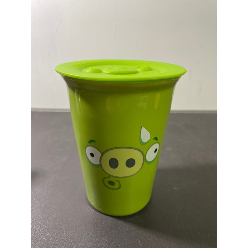 憤怒鳥豬先生造型馬克杯 含杯墊 冷熱飲 綠色