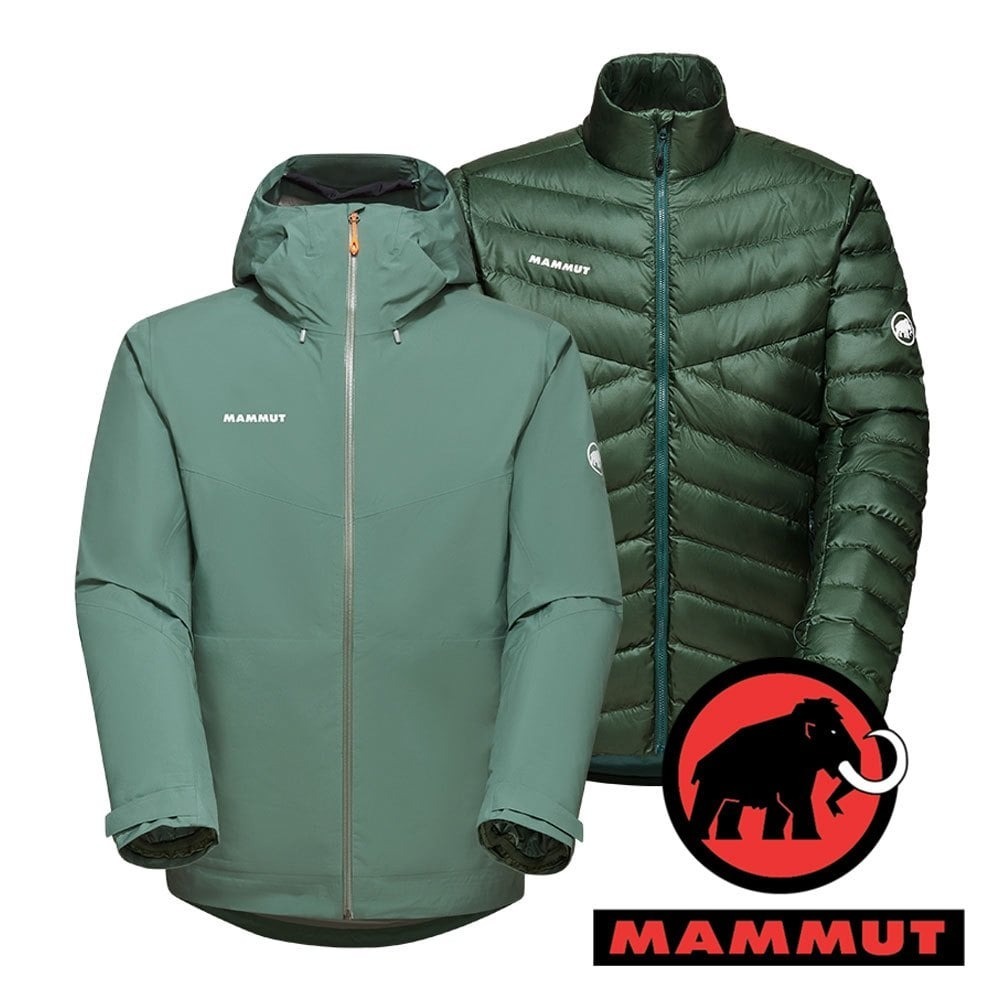 【MAMMUT 長毛象】Convey 3男兩件式GT羽絨外套『深玉石綠/綠樹林』1010-29150 戶外 露營 登山