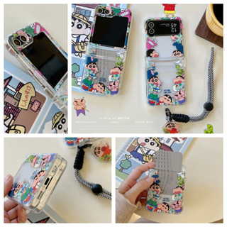 新款蠟筆小新Samsung z flip5手機殼 三星 z flip3 4折疊手機殼 galaxy z flip6防摔殼