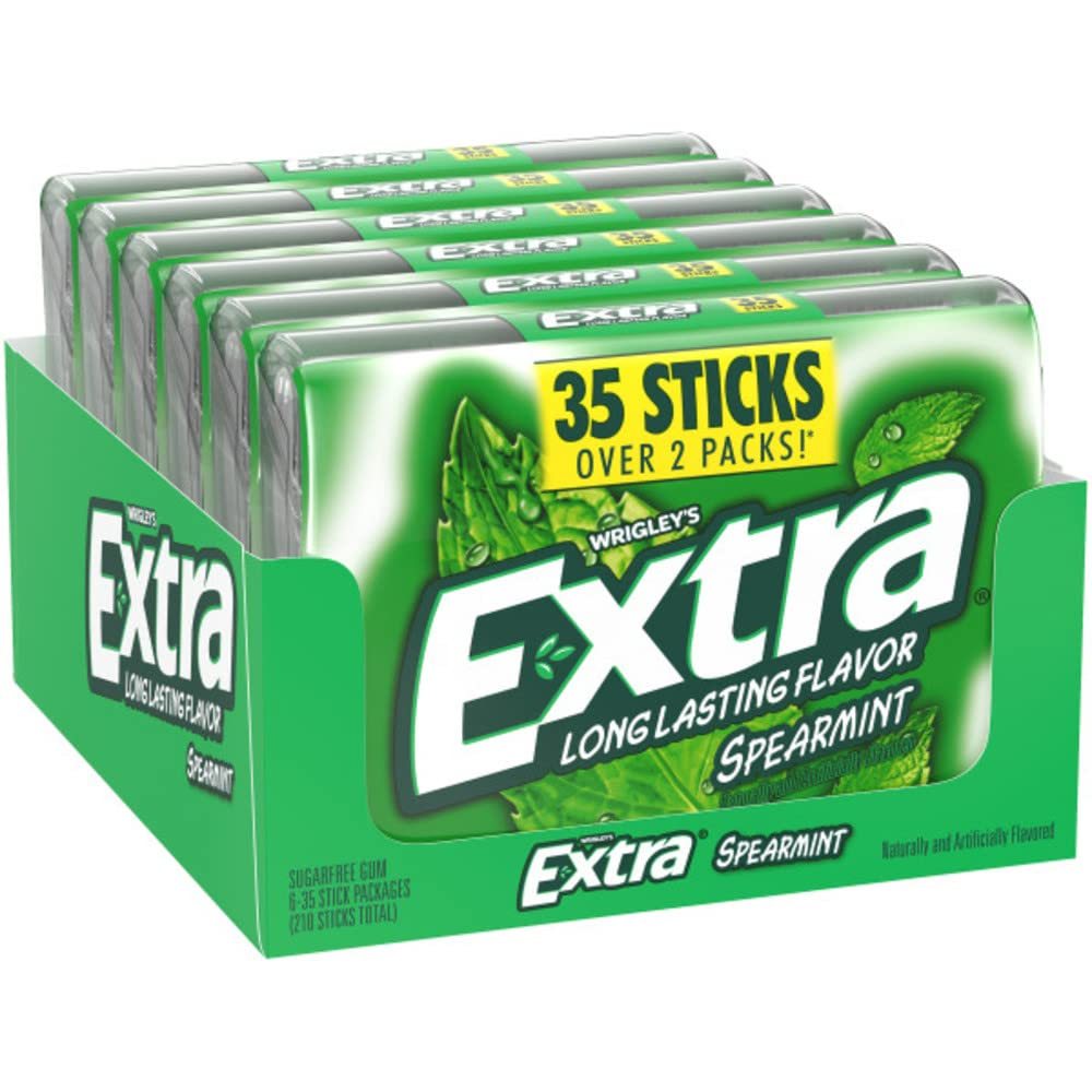 買不買小舖🛒 美國 Extra Spearmint 薄荷 無糖 口香糖  35片*6盒/組