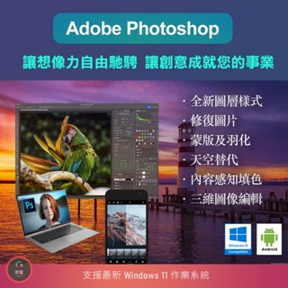 【在線出貨】 Photoshop 2024 專業相片編修軟體 平面設計 影像 橫幅 P圖 美圖秀秀 Win11 PS