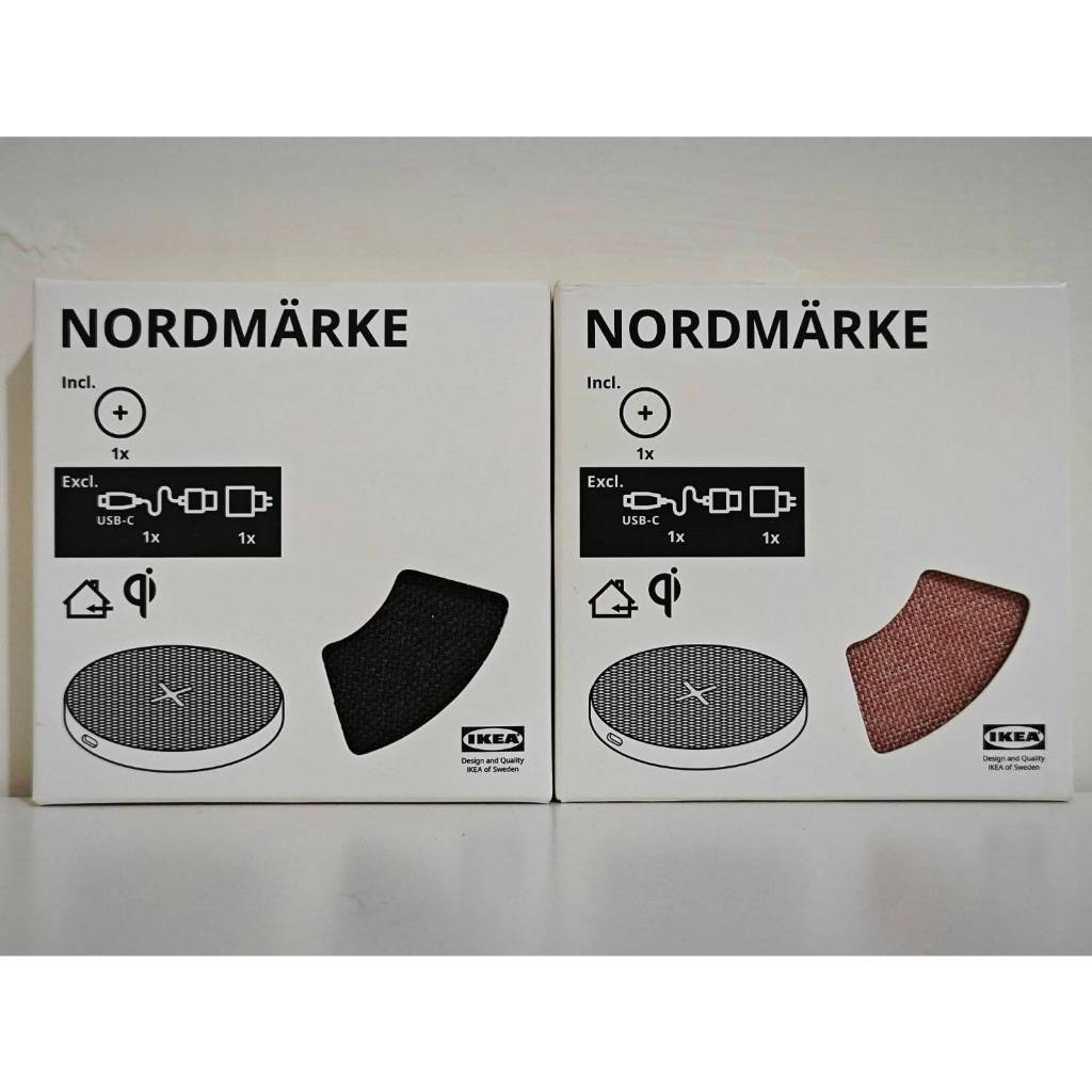 IKEA 現貨 NORDMÄRKE 充電板 Qi認證 無線 充電盤 布質 / 深灰 / 粉紅色 不含typeC充電線