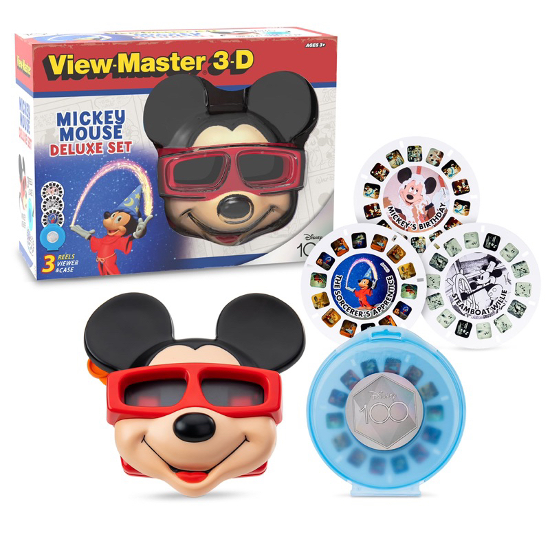 迪士尼 Disney 米奇 View Master Mickey 附三片幻燈片 幻燈機