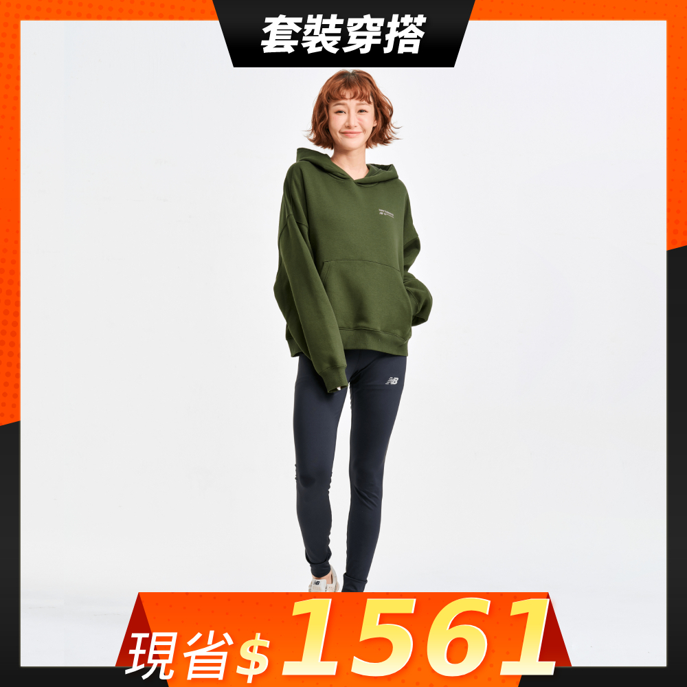 [New Balance][NB套裝]長袖上衣_WT33531KOU_女_墨綠+腰運動緊身褲_WP41126BK_女_黑