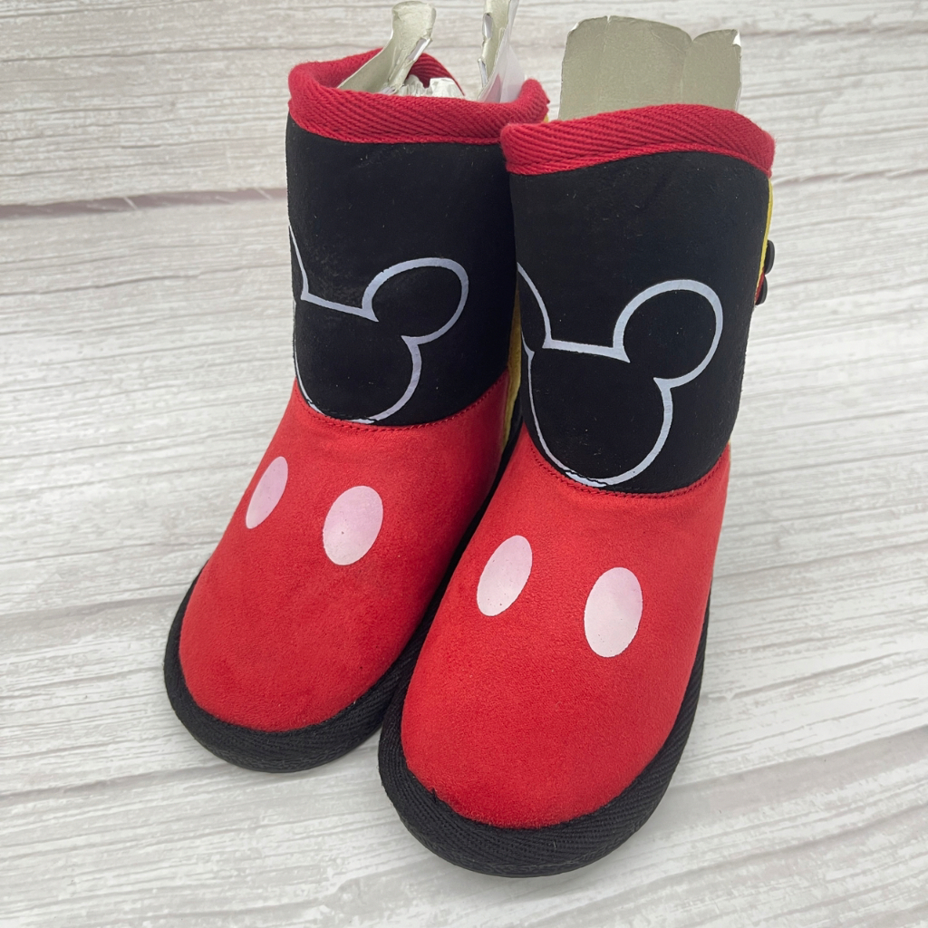 ［出清品］《布布童鞋》Disney迪士尼90週年限定款米奇黑色後扣式保暖雪靴