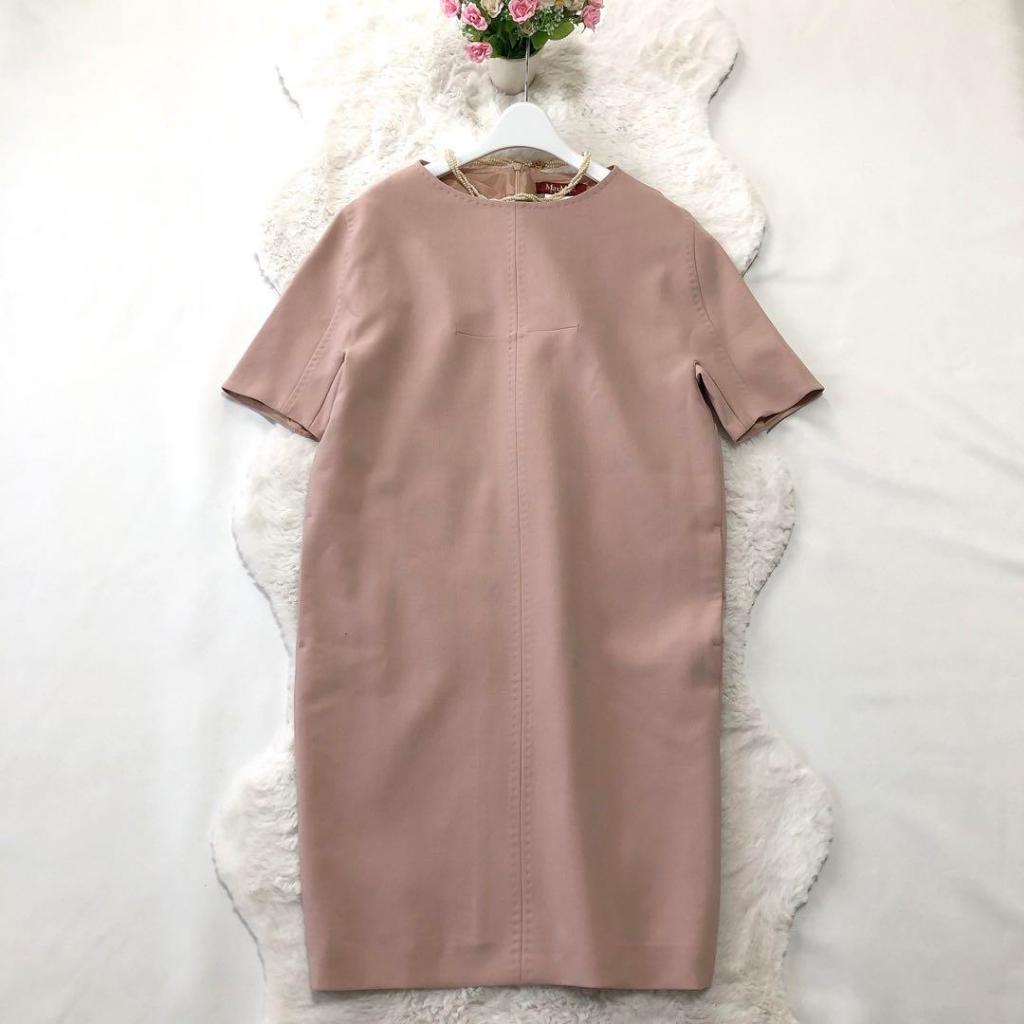 （現貨）二手 - 義大利 MaxMara 羊毛煙粉色洋裝 40