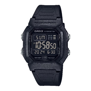 casio 卡西歐 w-800h-1bv 流線型數位時尚潮流腕錶 經典黑 36.8mm