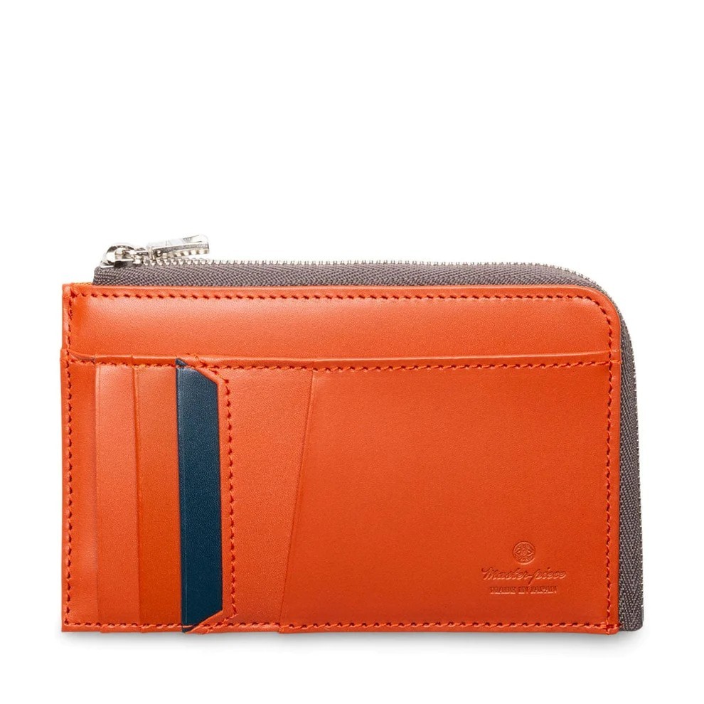 全新現貨！MASTER-PIECE Notch Compact wallet 橘色皮革皮夾錢包